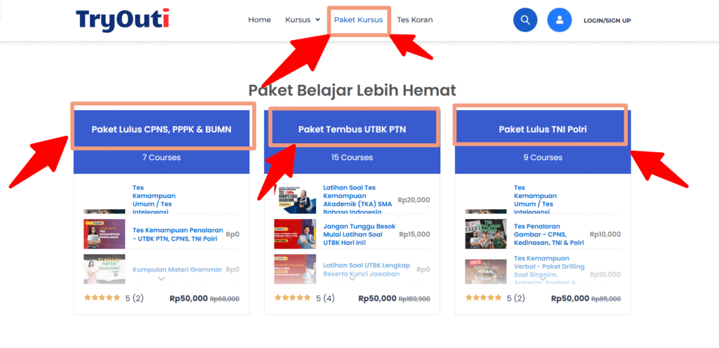 Cara Order/Beli/Daftar Tryout Online & Paket Belajar di Tryouti