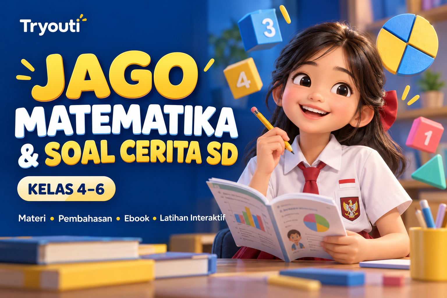 Jago Matematika dan Soal Cerita SD kelas 4-6 - materi, pembahasan, ebook dan latihan interaktif