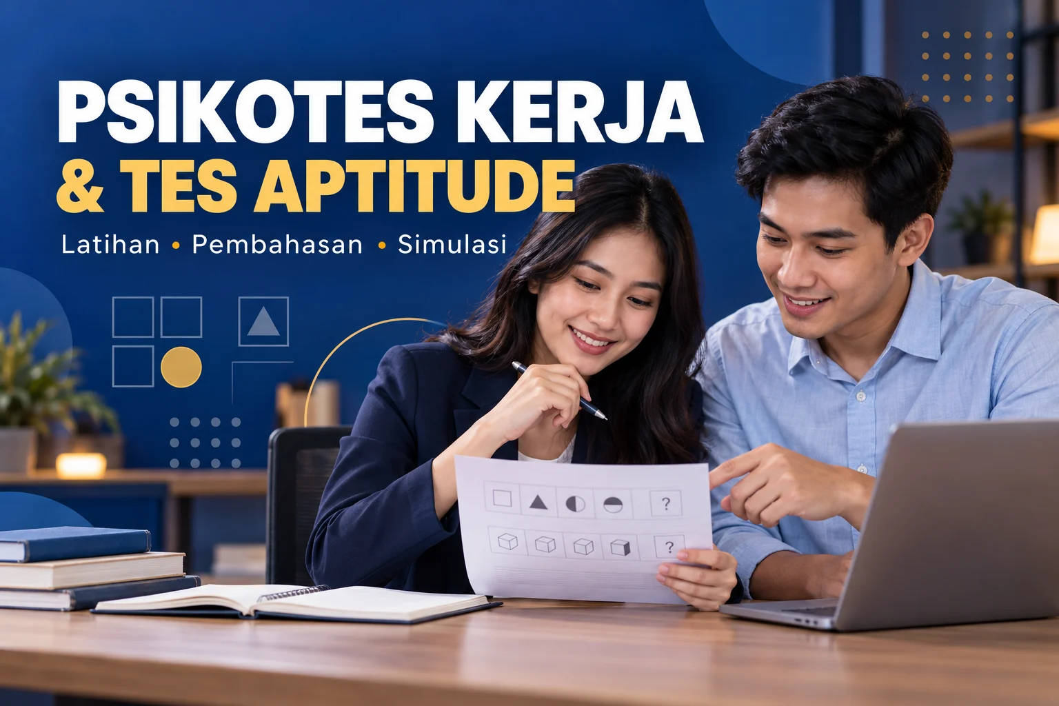 Latihan psikotes kerja dan tes aptitude TryOuti dengan materi, soal dan simulasi